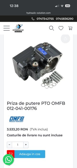 Priza de putere pto omfb 012-042-00175