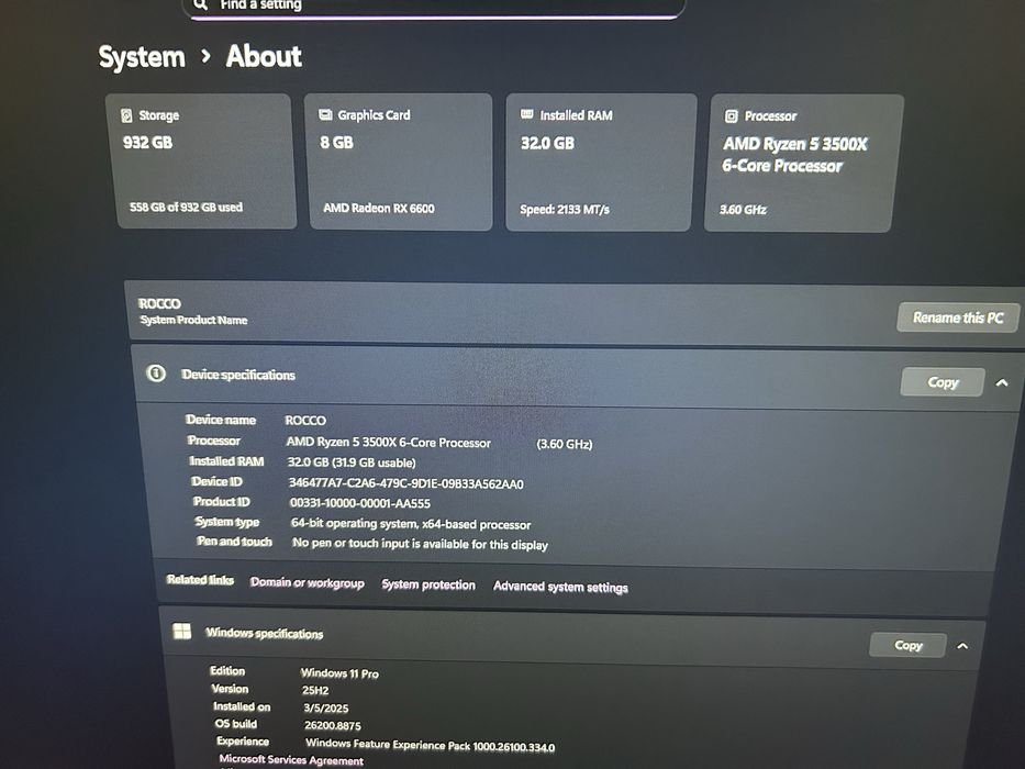 PC Gaming Ryzen 5 3500X | RX 6600 8GB | 32GB RAM | SSD NVMe 1TB | Windows 11 + Periferice