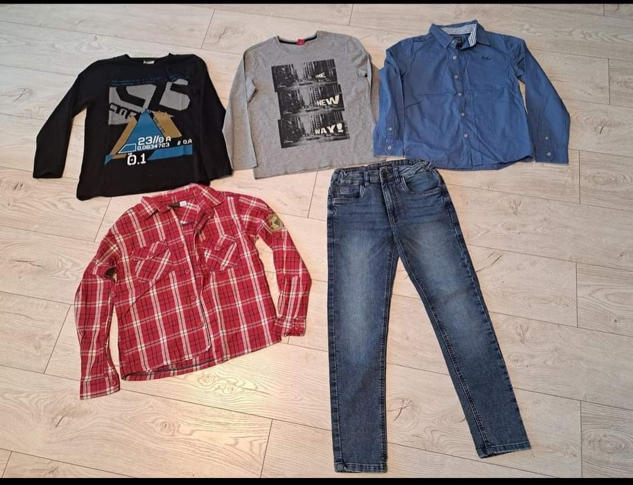 Lot haine baiat blugi bluza camasa marimea 134 140 9-10 ani