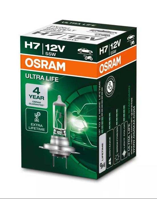 Автомобилни крушки OSRAM ULTRA LIFE H1,H4,H7,H11,сигнални/габаритни/интериорни,ксенонови(XENON/HID)