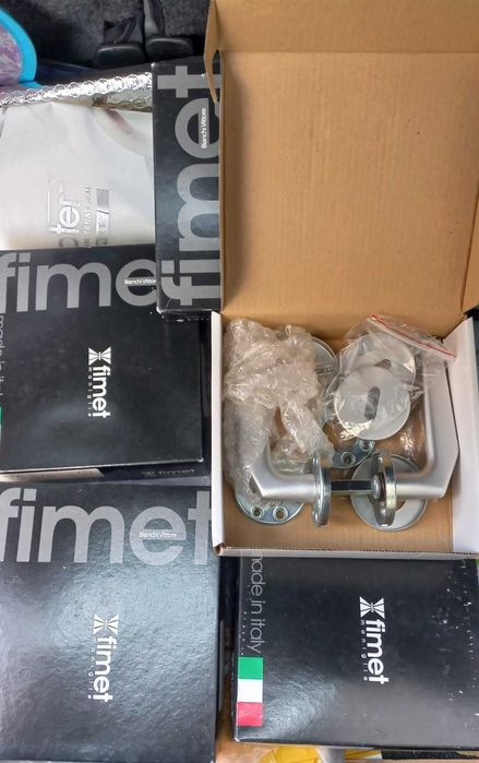 5 бр. нови дръжки за врата с розетка – сатениран никел