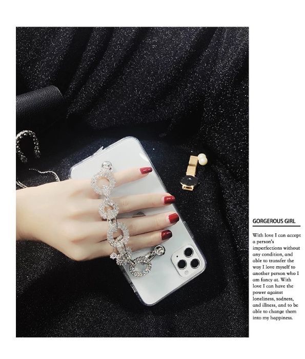 Husa cu bratara si pietricele iPhone 11, 11 Pro, 11 Pro Max, 12 Mini