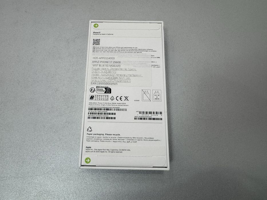 Iphone 17, 256 GB, Mist Blue, nou la cutie