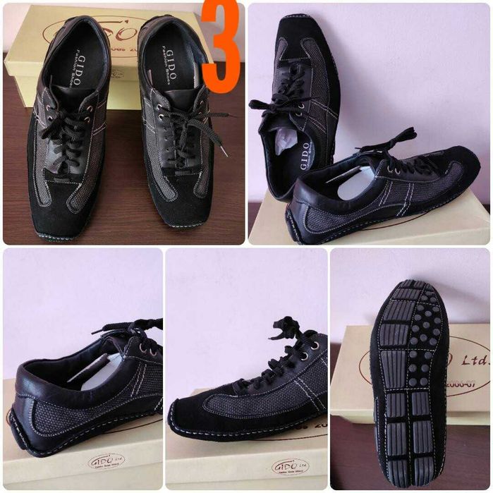 Български мъжки обувки Gido от естествени материали на промо цени!