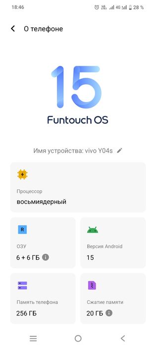 Vivo yo4s 6/256 yangi Telefon