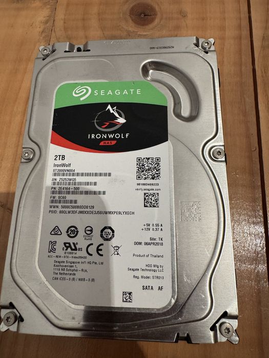 HDD 3.5” , 2Tb seagare iron wolf NAS SATA