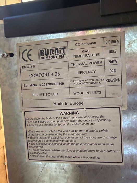 Продавам КАМИНА НА ПЕЛЕТИ Burnit Comfort PM 25 – 25 kW