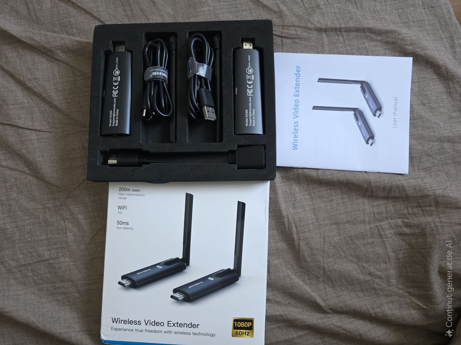 Wireless Video Extender HDMI 200m, 1080P 60Hz, WiFi 5G (1 TX + 1 RX)