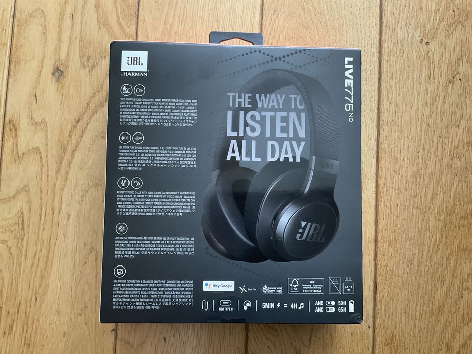 Casti audio wireless over-ear JBL LIVE 775 NC, True Adaptive NC,