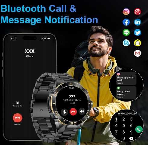 Мъжки смарт часовник H33, отговаряне/осъществяване на повиквания