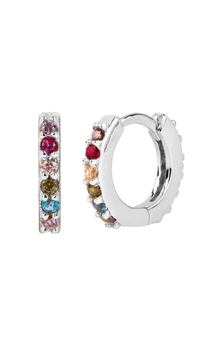 Cercei rotunzi mici de argint 925 decorati cu zirconia