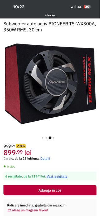 Subwoofer auto Pioneer