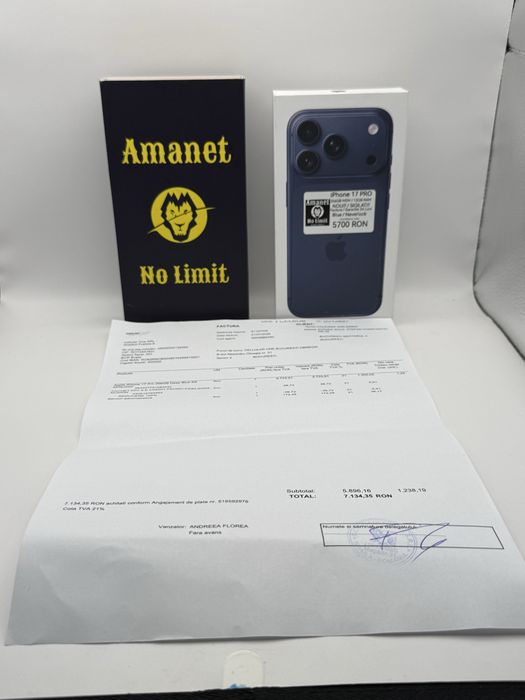 iPhone 17 Pro 256GB NOU Sigilat Factura / Garantie 24Luni , AMANET NO LIMIT.