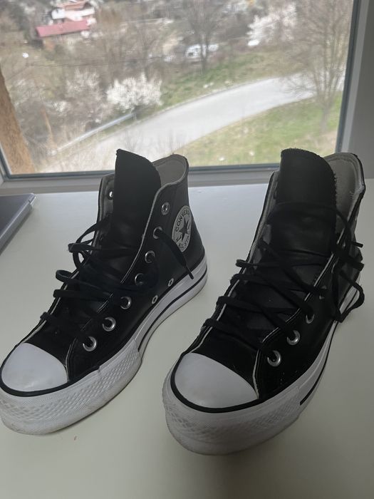 Високи кожени дамски кецове Konvrerse