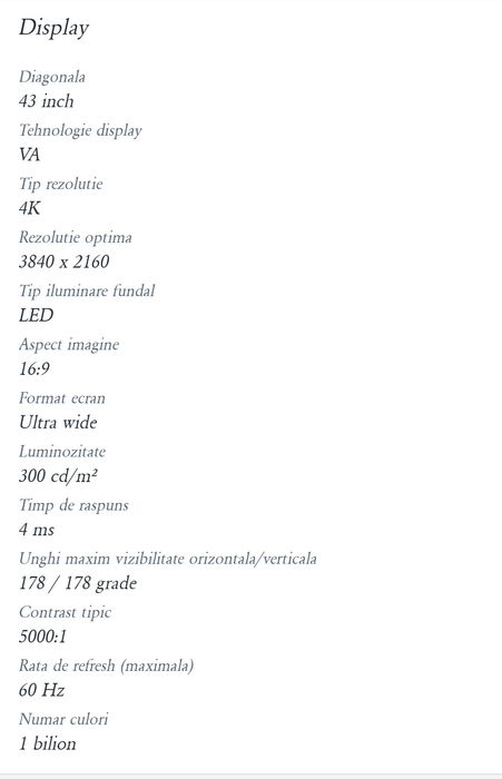 Vând monitor 43 inchi  Samsung Smart