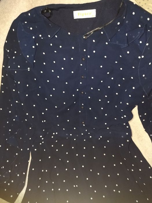 Платье синие в горошек