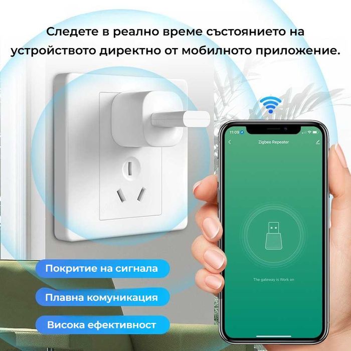 AVATTO JMRP01 Zigbee Репитер – Усилвател на сигнал | 15-20м | 10dB