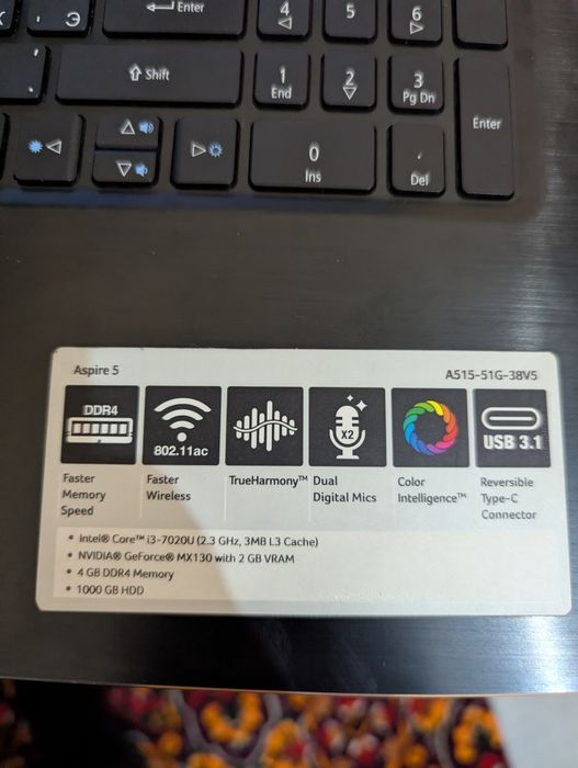 Игровой Ноутбук Асер Core i3-7020