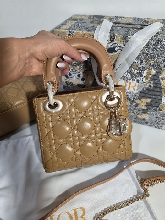 Дамска чанта Christian Dior Mini Lady Dior Limited Caramel