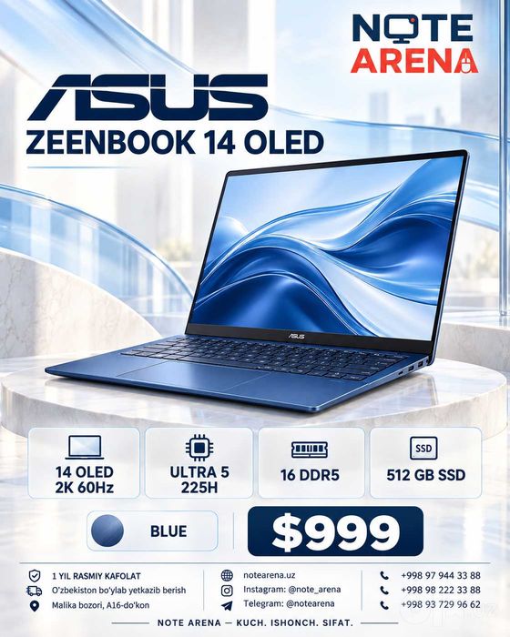 Asus Zeenbook 14 oled  60 hz/ u5 225h / 16 gb ddr5 / 512 gb ssd