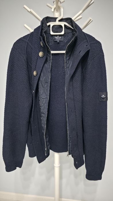 Cardigan/jacheta tricotata barbati, 50% lana, bleumarin Park Lane, M