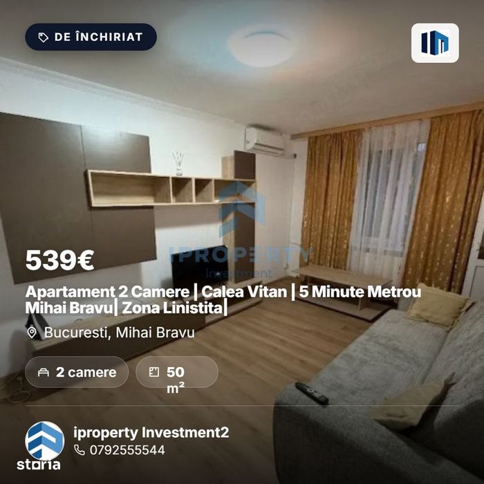 Apartament 2 Camere | Calea Vitan | 5 Minute Metrou Mihai Bravu| Zona