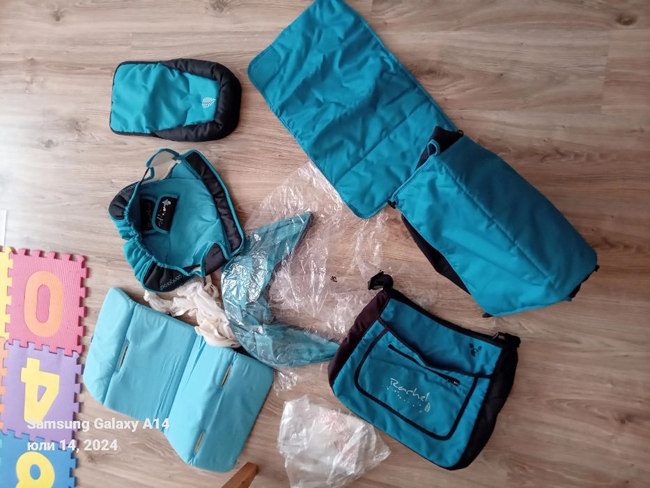 Комбинирана бебешка количка Cangaroo Rachel 2-в-1 тюркоаз