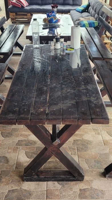 Masa cu bănci terasa