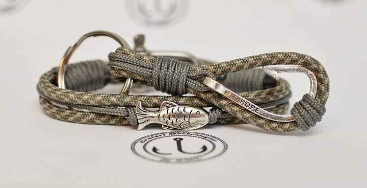Set Bratara nautica camuflaj pescuit si breloc pescari by RADU