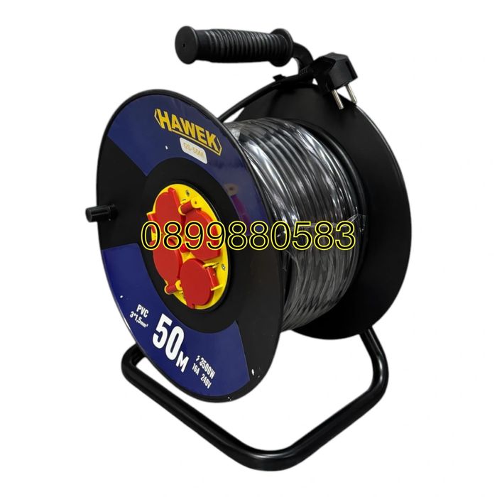 Удължител на макара с кабел HAWEK , 50м