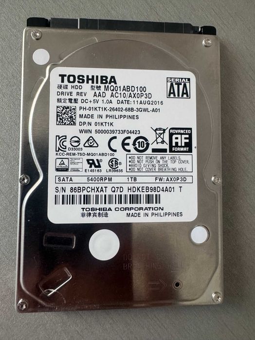hdd laptop toshiba 1TB -100% cu 100%