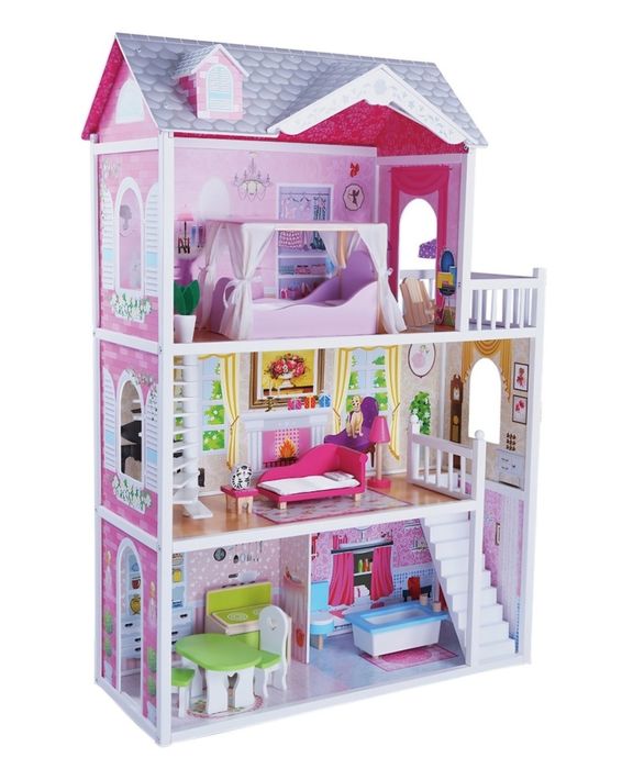 Casuta mare de papusi Moni Aria din lemn casa lui Barby 15piese