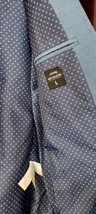 Sacou bleu Smart-Casual cu buzunare aplicate, de la Sinsay, marimea L