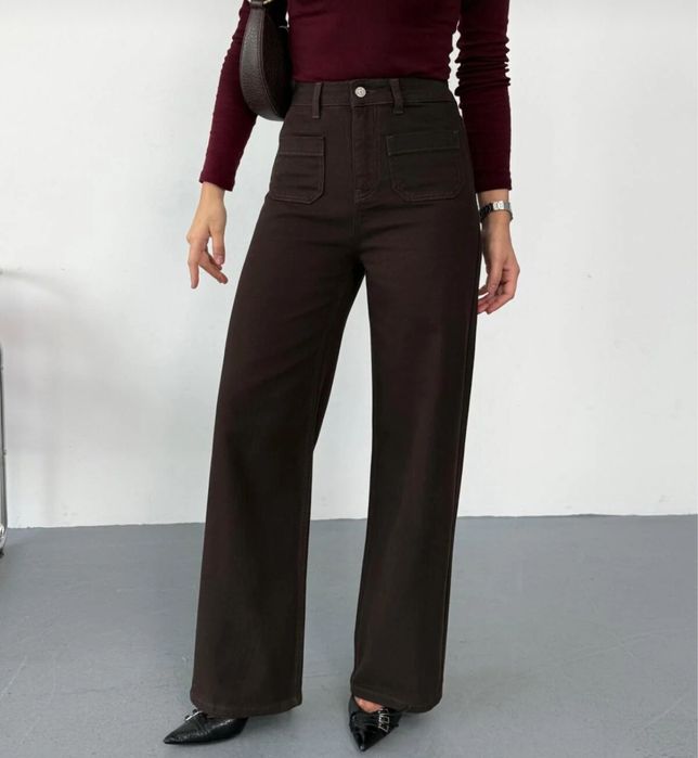 Дамски дънки в кафяво