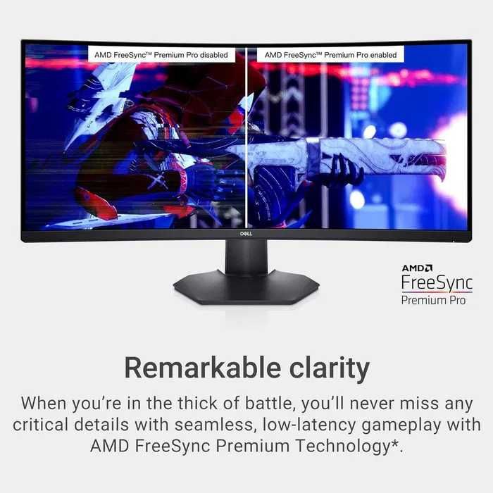 Dell S3422DWG Curved Gaming Monitor - 34 Inch 1800R Curved 144Hz