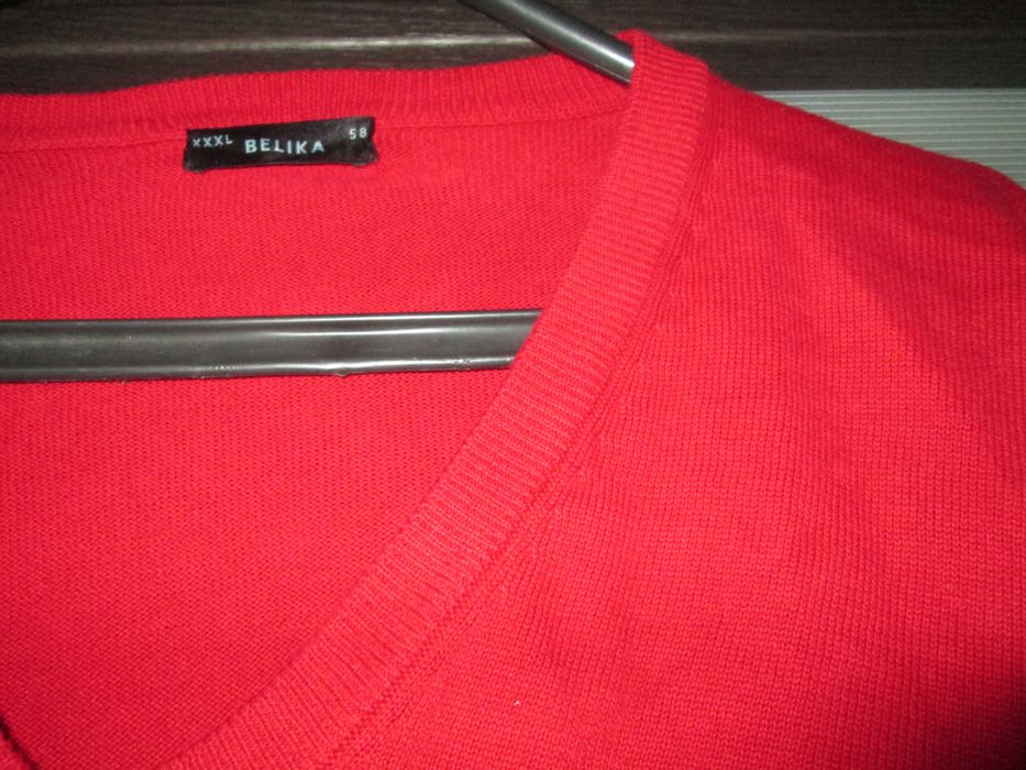 pulover rosu comod  58/XXXL