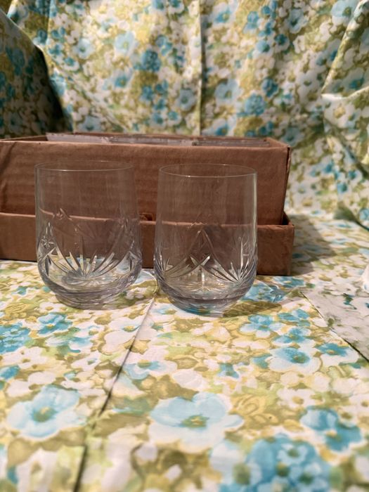 Комплект  винтидж кристални чаши от български кристал 6 броя