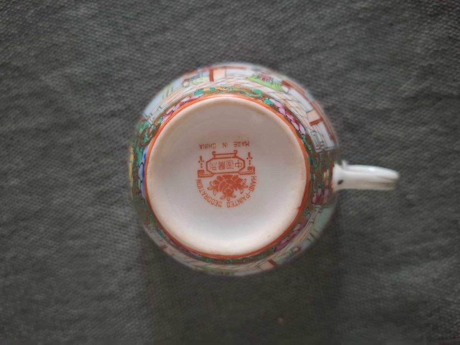 Set complet ceai porțelan chinezesc vintage – Pictat manual – 15 piese