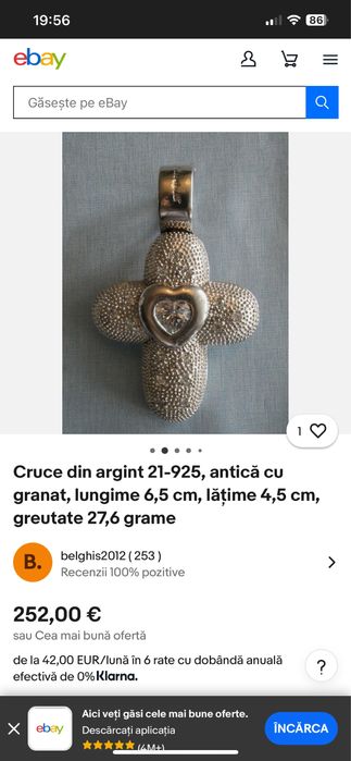 Cruce superbă din argint