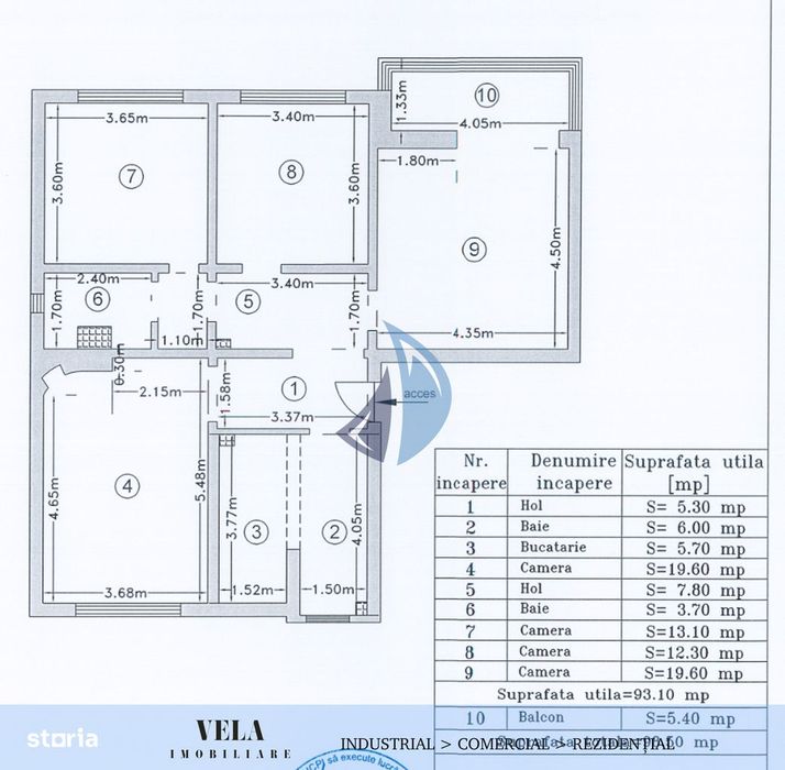 Apartament 4 cam centru, zona Grand hotel, 99 mp utili + boxa 12 mp