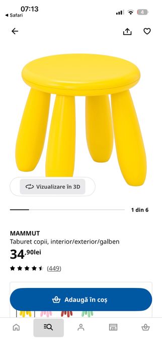 Covor, masa si scaun baiat Ikea