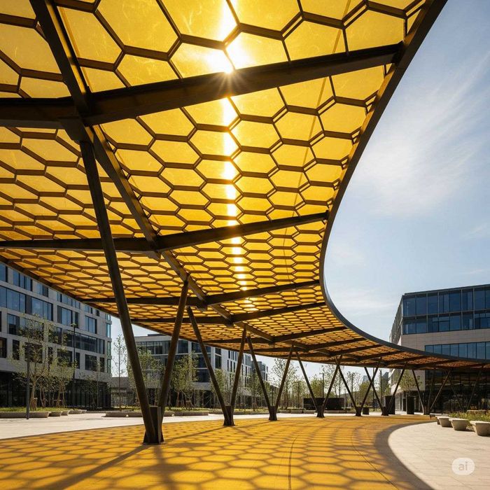 Навес из сотового поликарбоната Казахстан "Pantera"