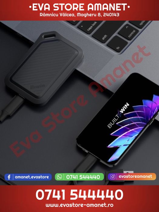 Hard Extern SSD 1TB BIWIN PR2000 3.2 Gen2x2 2000 Mb/s IP67 USB-C USB-A