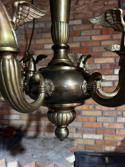 Candelabru Candelab 6 brate alama  lustra bronz vintige