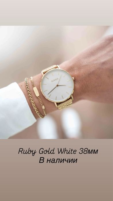 часы Burker Ruby Gold White 38мм