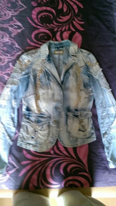 Дънково сако с камъчета