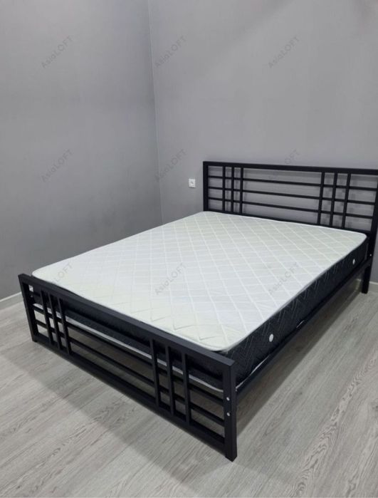 Двуспальная кровать Loft krovat темир крават metal kalavat Лофт