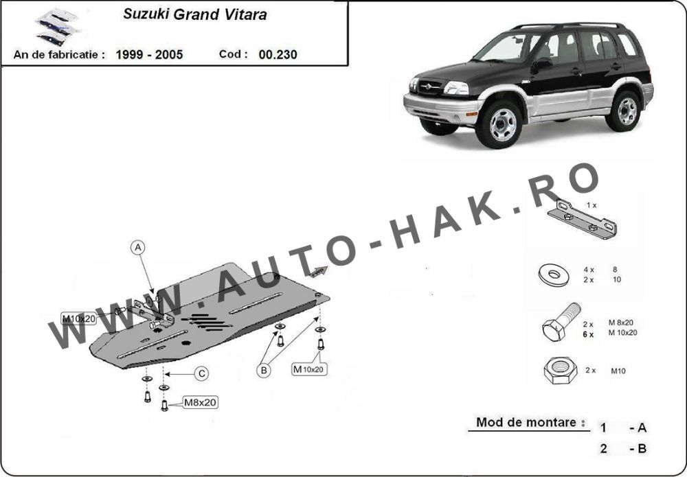 Scut metalic cutie de viteze Suzuki Grand Vitara 1999-2005