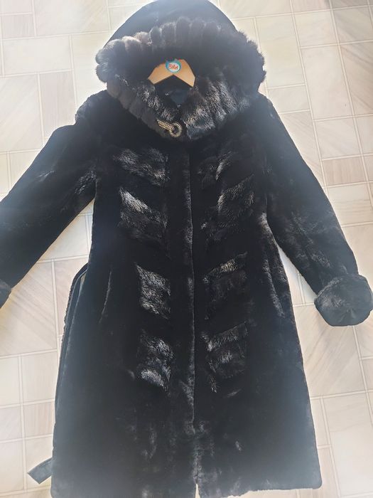 Шуба мутон и норка