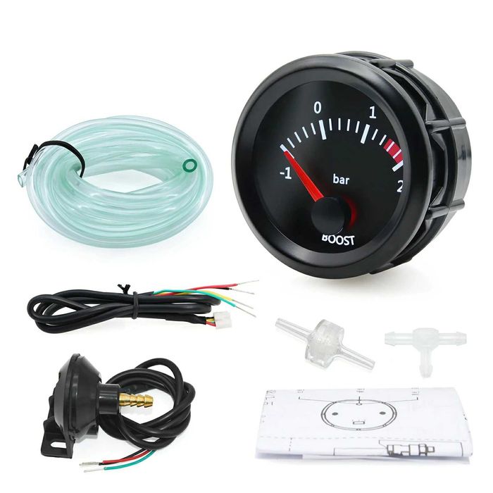 Ceas boost indicator presiune turbo 2 bari + suport montare